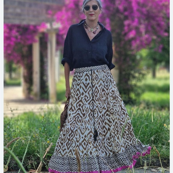 Zara Women's Brown Patterned Maxi Skirt - Picture 2 of 9